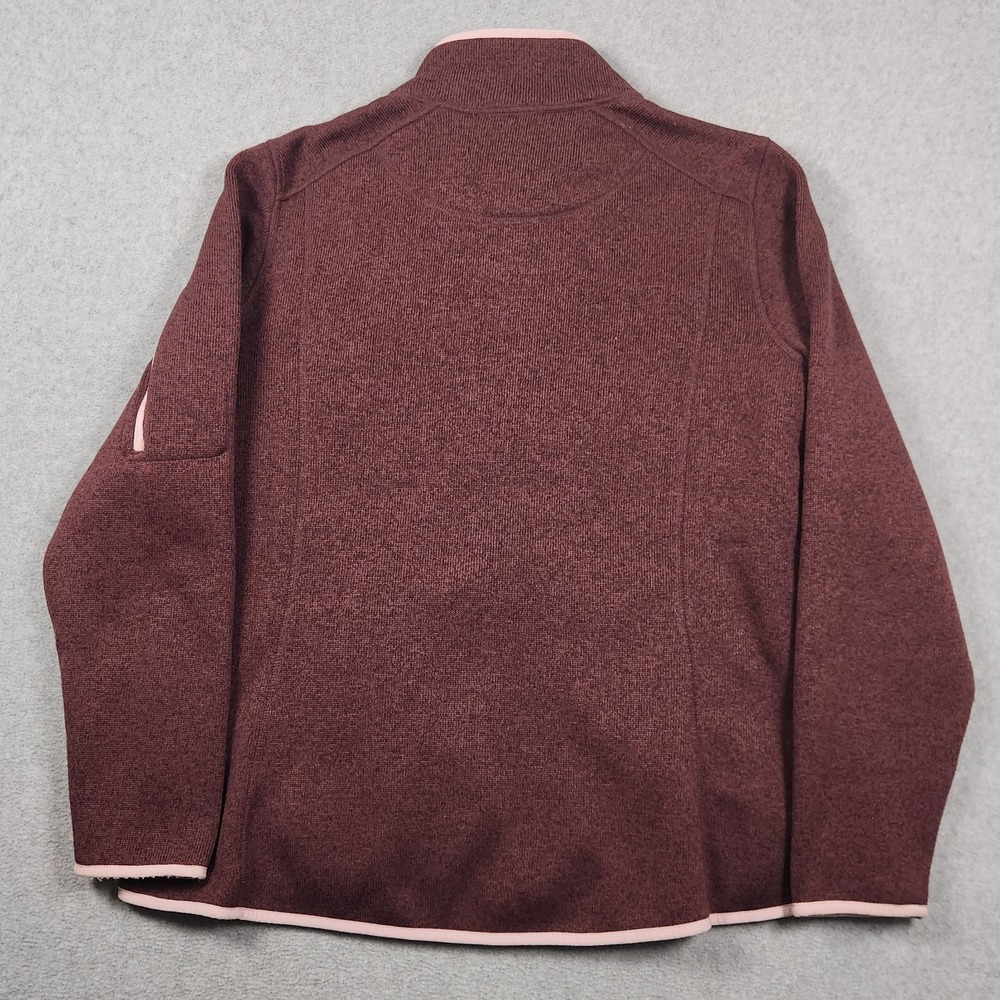 LL Bean Jacket Womens 1X Plus Raisin Brown Sweater Fleece Full Zip Logo - Picture 4 of 11